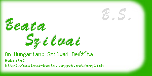 beata szilvai business card